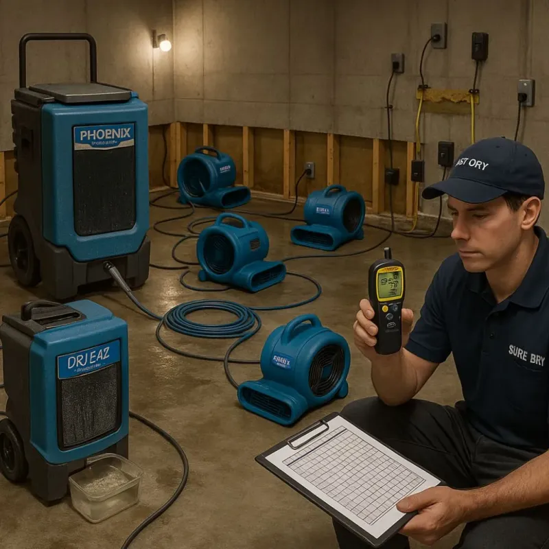 Structural Drying and Dehumidification process in Rossville, IN